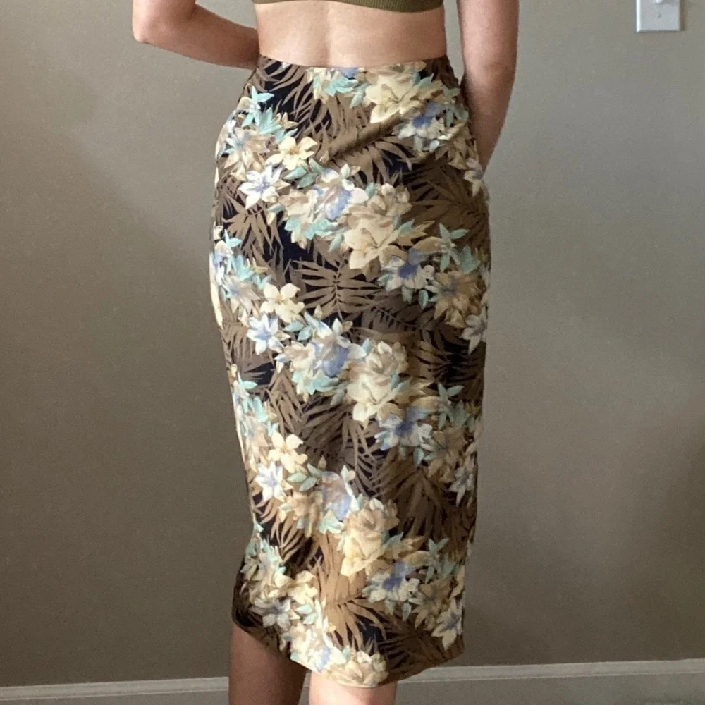 Vintage Sharon Anthony Hawaiian Wrap Midi Skirt